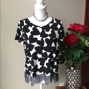 CeCe “Hearts & Lace” Blouse